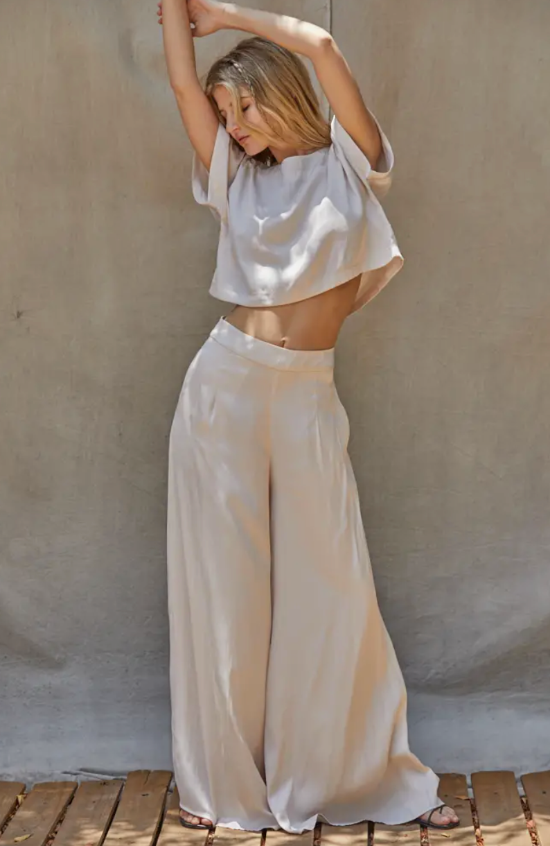 Fitted Satin Pants Style 704-10