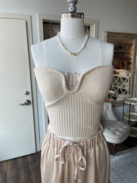 Maize Ribbed Sweater Tube Top