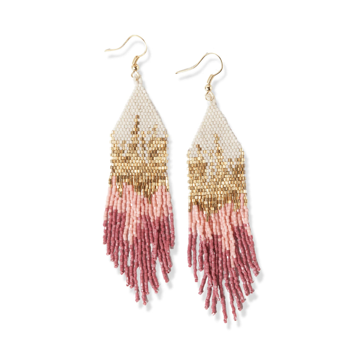 Claire Ombre Beaded Earrings-Pink