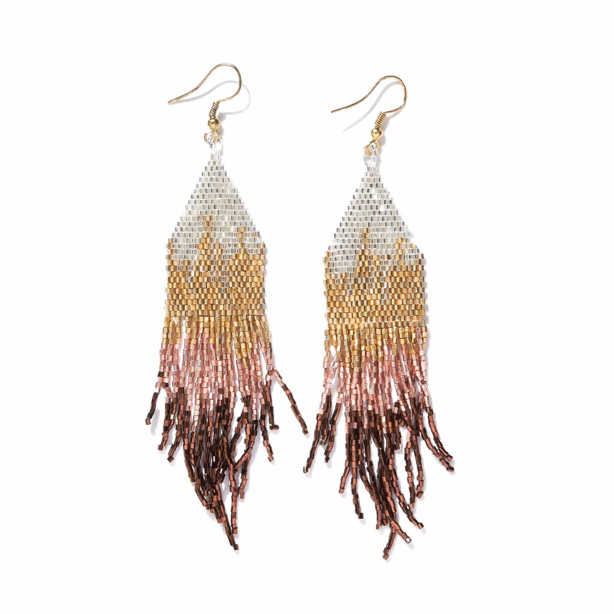 Claire Ombre Beaded Earrings-Mixed Metallics