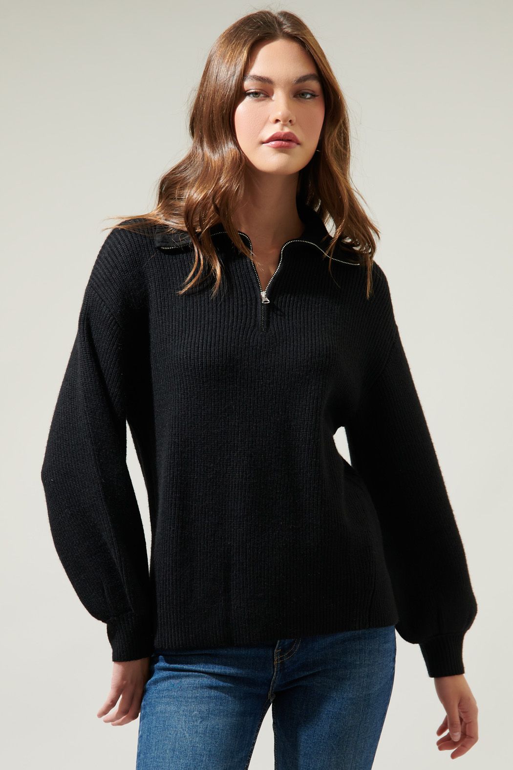 Kari Zipper Neck Sweater