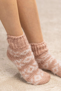 Fuzzy Nordic Socks - Blush