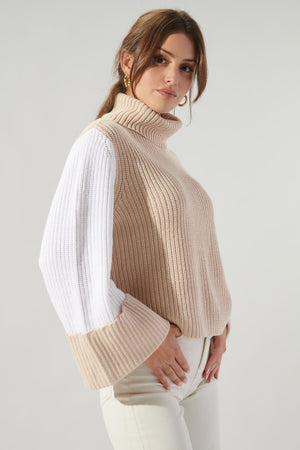 Jojo Colorblock Turtleneck Sweater