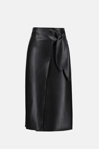Joseph Ribkoff Faux Leather Wrap Skirt