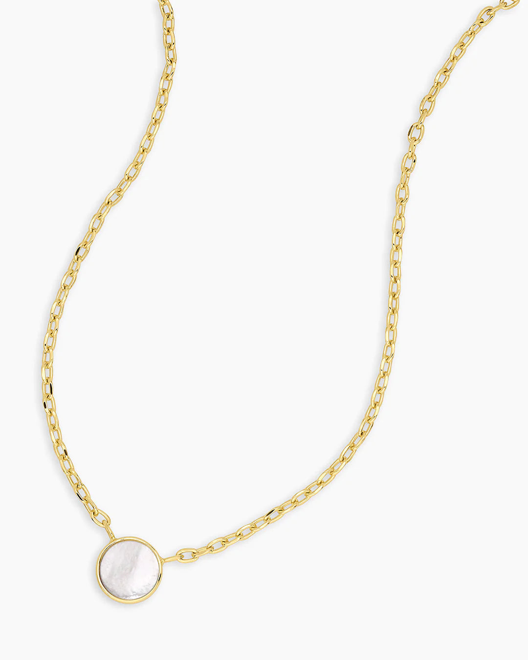 Rose Marble Coin Necklace-Pearl