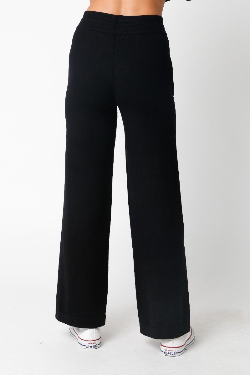 Womens Fall Pants, Black Straight Leg Cashmere Pants – Boutique Bleu