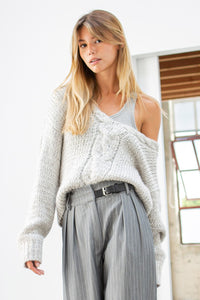Carmine Twist Detail Pullover Sweater