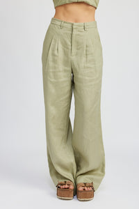 Fern Pleated Linen Pants