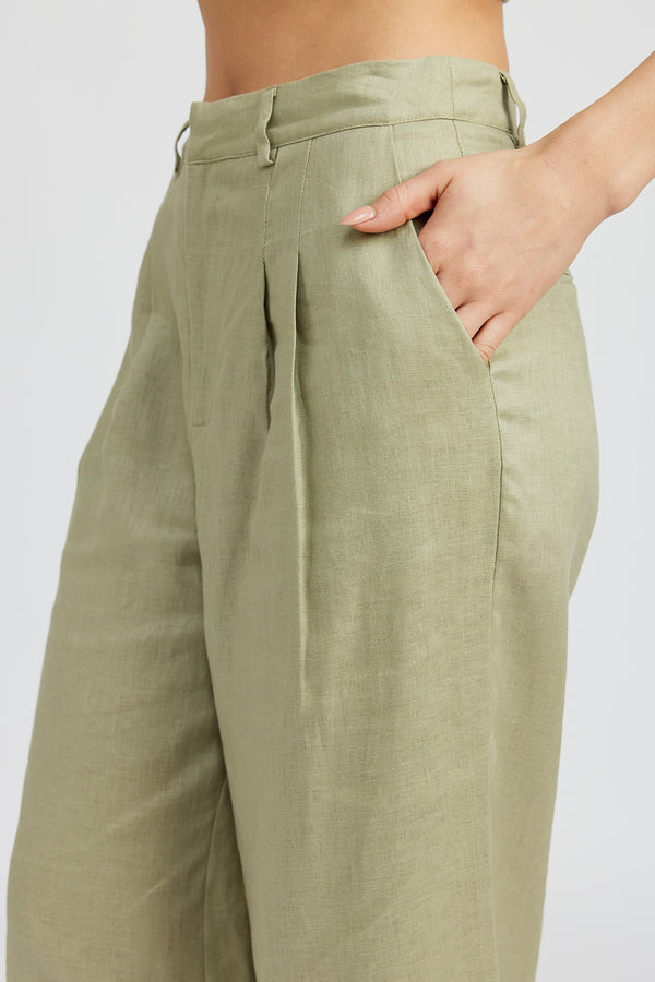Fern Pleated Linen Pants